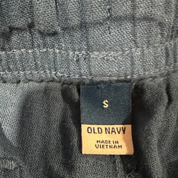 Old Navy Royal Blue High-Waist Linen-Blend Women's Shorts - Picture 2 of 5